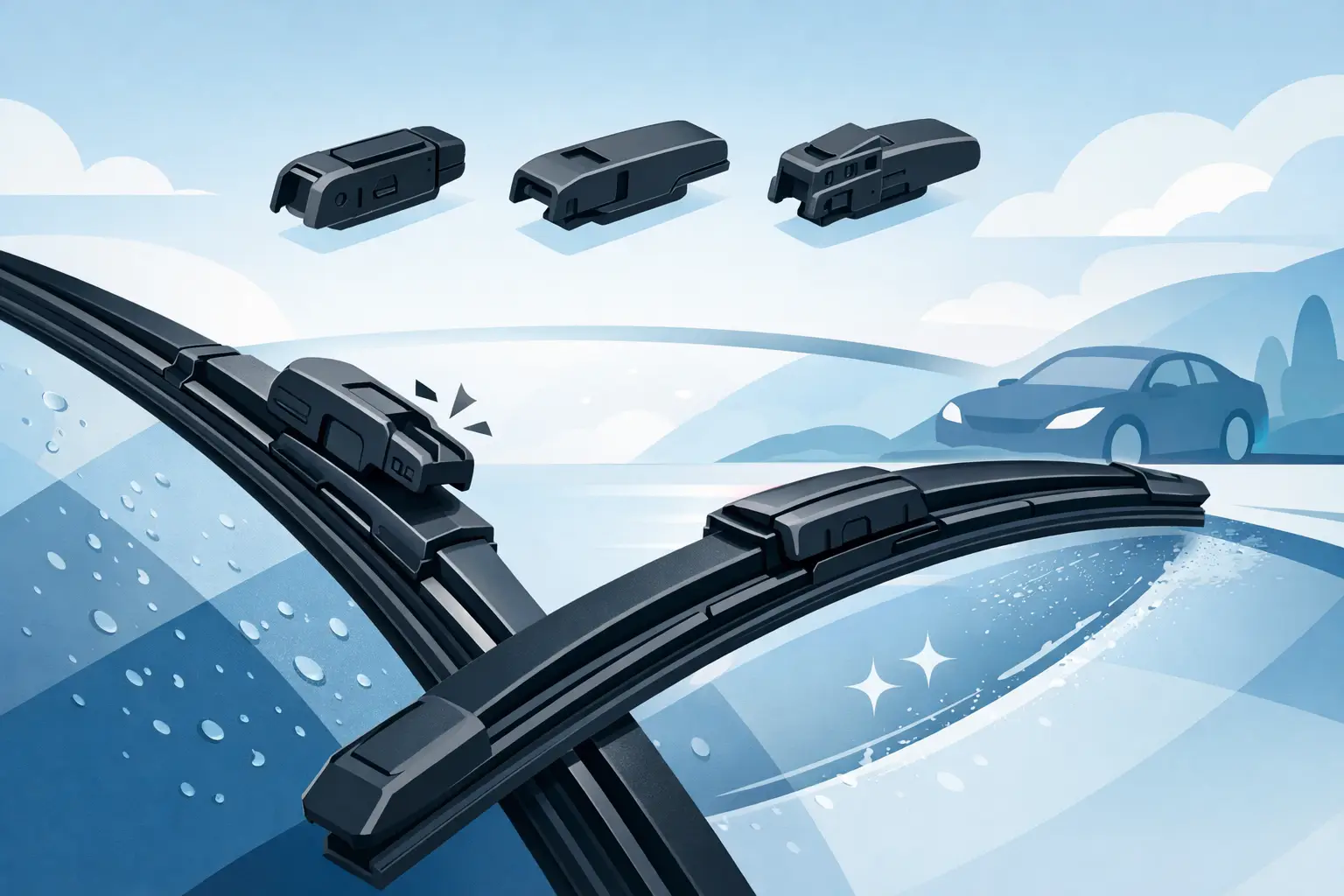 Wiper Blades With Pre-Fit Adaptors That Fit